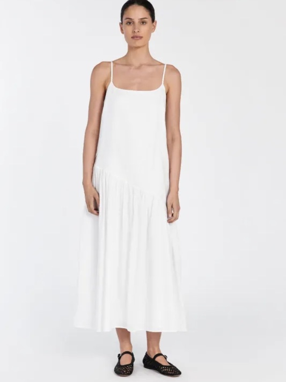 DISSH NOAH WHITE LINEN ASYM MIDI DRESS
6 / WHITE